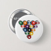 Billiards / Pool Balls met valschaduw: Ronde Button 5,7 Cm (Voorkant /achterkant)