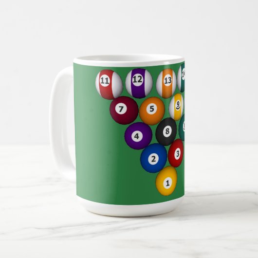 Billiards/Pool Balls: personaliseerbare mok (Voorkant links)