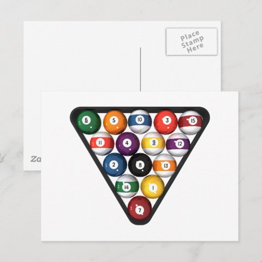 Billiards / Pool Balls Racken: Briefkaart (Voorkant / Achterkant)