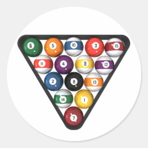 Billiards / Pool Balls Racken: Ronde Sticker