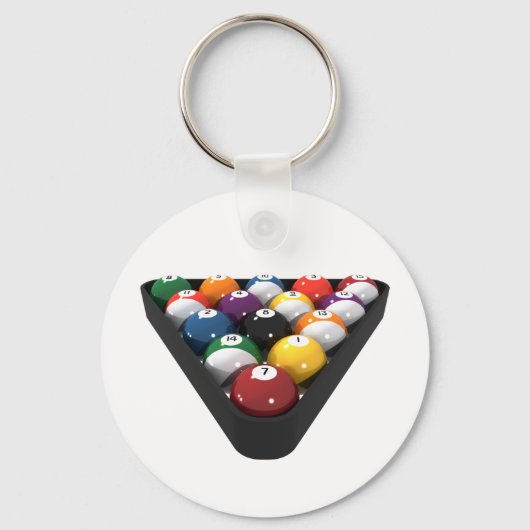 Billiards / Pool Balls Racken: Sleutelhanger (Voorkant)