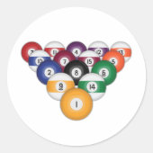 Billiards/Pool Balls: Ronde Sticker (Voorkant)