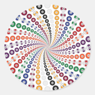 Billiards / Pool Balls Spiral: Ronde Sticker