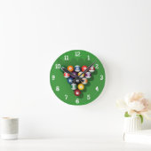Billiards / Pool Balls: Wall Clock Ronde Klok (Huis)
