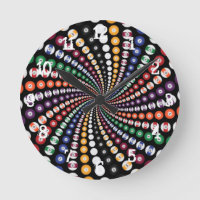 Billiards / Pool Balls: Wall Clock