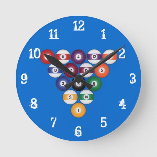 Billiards/Pool Balls: Wandklok (Voorkant)