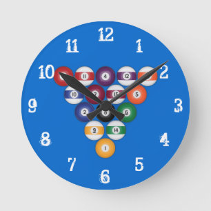 Billiards/Pool Balls: Wandklok