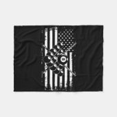 Billiards Pool Billiards American Flag Gift Fleece Deken (Voorkant (Horizontaal))