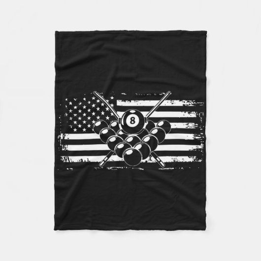 Billiards Pool Billiards American Flag Gift Fleece Deken (Voorkant)