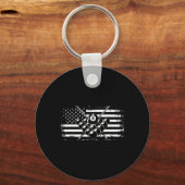 Billiards Pool Billiards American Flag Gift Sleutelhanger (Voorkant)