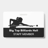 Billiards Pool Hall And Event Staff Member Budget Badge (Back)