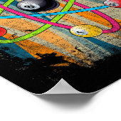 Billiards Pool Hall Sports Bar Atom Shooting 8 Bal Poster (Hoek)