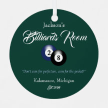 Billiards Pool Man Cave Kerstversiering