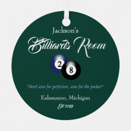 Billiards Pool Man Cave Kerstversiering Metalen Ornament