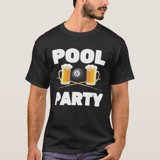 Billiards  Pool Party  Snooker Player  Beer  Bar P T-shirt (Voorkant)