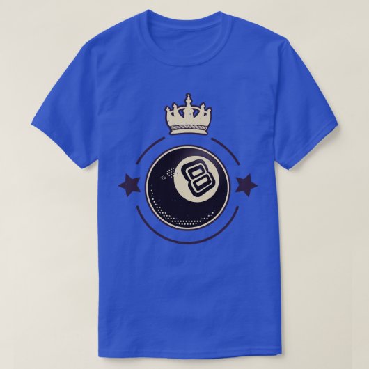Billiards Pool Player 8-Ball Retro T-shirt (Design voorkant)