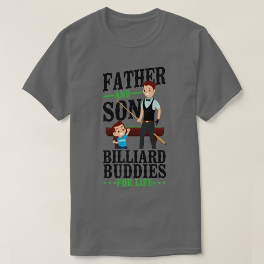 Billiards Pool Player Ball Dad Father and Son T-shirt (Design voorkant)