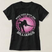 Billiards Pool Player Ball Girl deze prinses T-shirt (Design voorkant)
