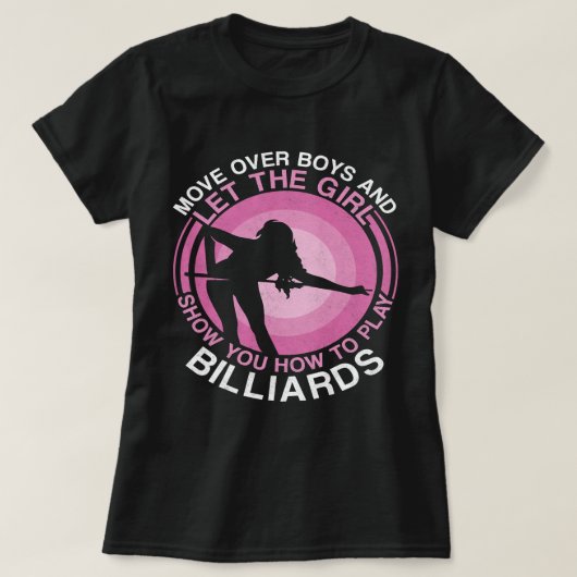 Billiards Pool Player Ball Girl deze prinses T-shirt (Design voorkant)