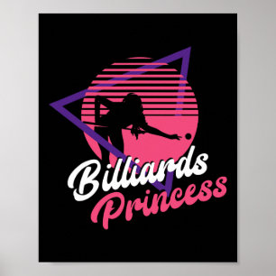 Billiards Pool Player Ball Girl Retro Bill Poster