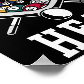 Billiards Pool Player Ball het werkte in mijn hoof Poster (Hoek)