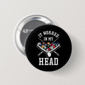 Billiards Pool Player Ball het werkte in mijn hoof Ronde Button 5,7 Cm (Voorkant /achterkant)