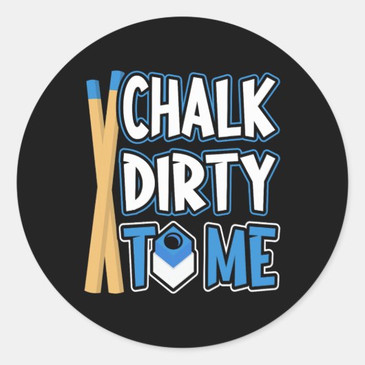 Billiards Pool Player Ball Pun Chalk Dirty Ronde Sticker (Voorkant)