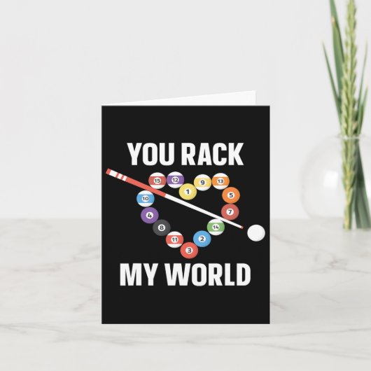 Billiards Pool Player Ball Pun Heart Valentijns Da Kaart (Voorkant)