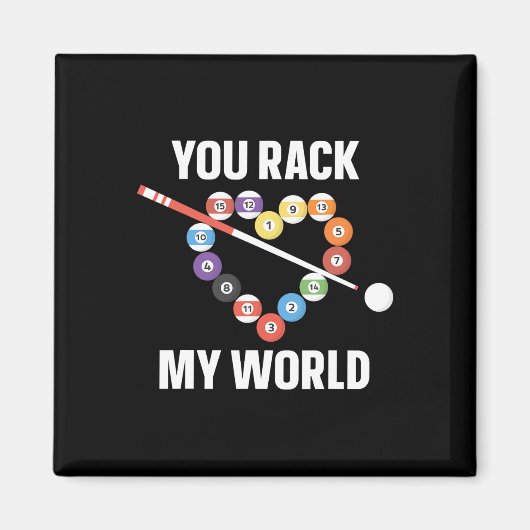 Billiards Pool Player Ball Pun Heart Valentijns Da Magneet (Voorkant)