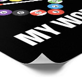 Billiards Pool Player Ball Pun Heart Valentijns Da Poster (Hoek)