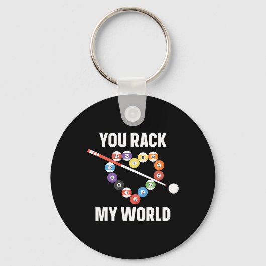 Billiards Pool Player Ball Pun Heart Valentijns Da Sleutelhanger (Voorkant)