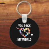 Billiards Pool Player Ball Pun Heart Valentijns Da Sleutelhanger (Voorkant)