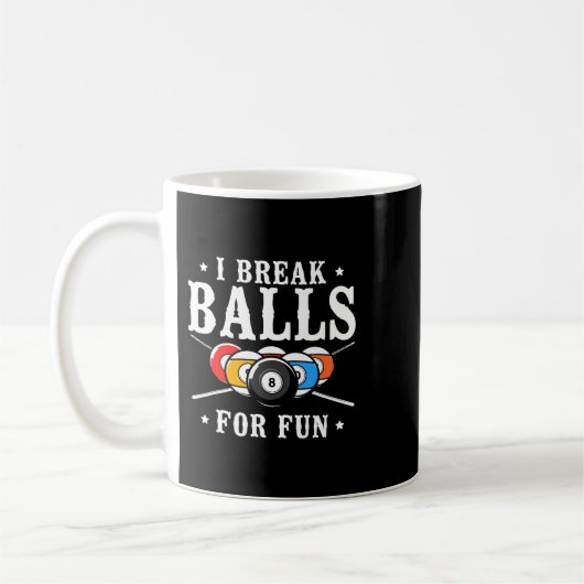 Billiards Pool Player Ball Pun  I Break Bal Koffiemok (Links)