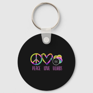 Billiards Pool Player Ball Tie Dye Girl Retro Vint Sleutelhanger