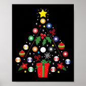 Billiards Pool Player Kerstversierboomfinanciering Poster (Voorkant)