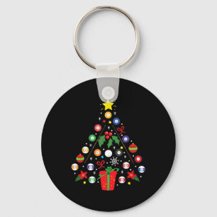 Billiards Pool Player Kerstversierboomfinanciering Sleutelhanger