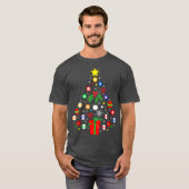 Billiards Pool Player-kerstversiestructuur T-shirt (Voorkant volledig)