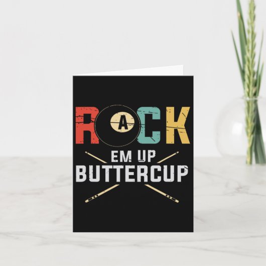 Billiards Pool Player Rack Em Up Buttercup Stick 8 Kaart (Voorkant)