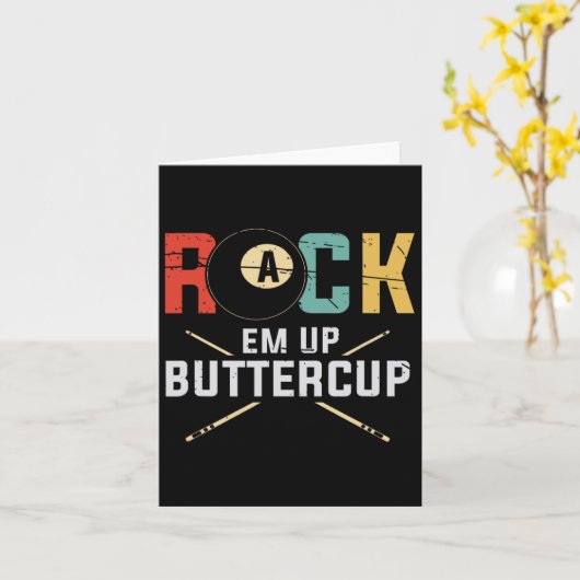 Billiards Pool Player Rack Em Up Buttercup Stick 8 Kaart (Gele Bloem)