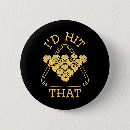 Billiards Pool Player Ronde Button 5,7 Cm (Voorkant)