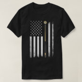 Billiards Pool Player Table VS Amerikaanse vlag 1 T-shirt (Design voorkant)