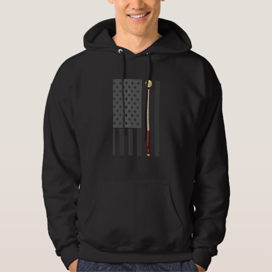 Billiards Pool Player Table VS Amerikaanse vlag Hoodie (Voorkant)