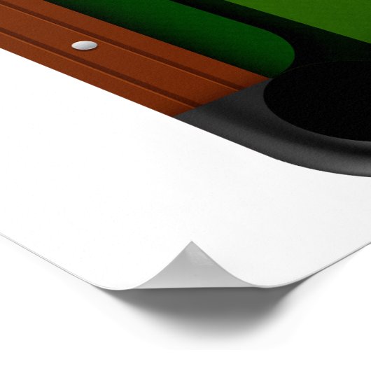Billiards Pool Player Table VS Amerikaanse vlag Poster (Hoek)