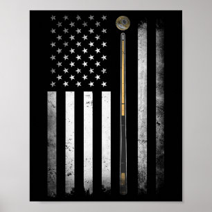 Billiards Pool Player Table VS Amerikaanse vlag Poster