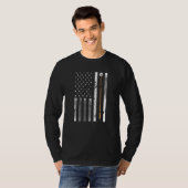 Billiards Pool Player Table VS Amerikaanse vlag T-shirt (Voorkant volledig)