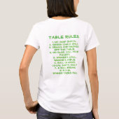 Billiards Pool Room Rules met Logo voorzijde T-shirt (Achterkant)