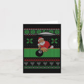 Billiards Pool Ugly Christmas Sweater Style Kaart (Voorkant)