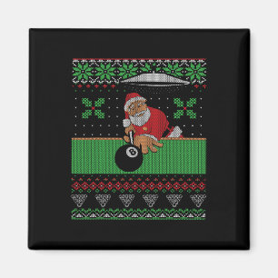 Billiards Pool Ugly Christmas Sweater Style Magneet