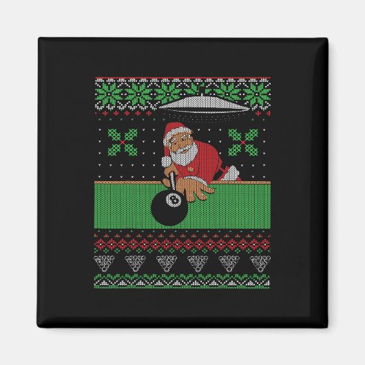 Billiards Pool Ugly Christmas Sweater Style Magneet (Voorkant)