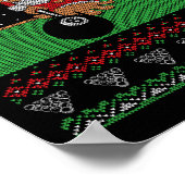 Billiards Pool Ugly Christmas Sweater Style Poster (Hoek)